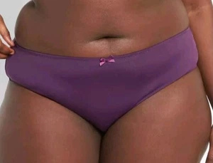 Lane Bryant Cacique Open Back Strappy Panty Purple Bow Nylon 26/28 Microfaser  - Bild 1 von 5