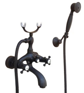 Black Oil Rubbed Brass Handheld Shower Faucet Set Bathtub Mixer Tap Kit Dtf567 - Picture 1 of 5