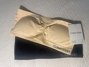 Calvin Klein Girls Strapless Seamless Bandeau Bras NWT Sz L 10/12 2 Pack - Picture 1 of 6
