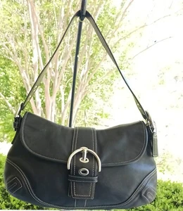 Coach F10192 Schultertasche MEDIUM Vintage Soho Top Flap Y2K schwarz Leder - Bild 1 von 17