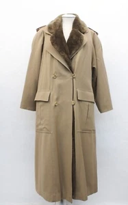 SHOWROOM NEW BROWN CLOTH COAT & SHEARED NUTRIA FUR WOMEN WOMAN SIZE 4-6 SMALL - Picture 1 of 4