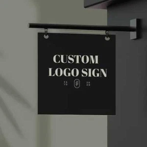 Letreros de tienda personalizados para exteriores, letreros de cafetería comercial, señalización de doble cara montada en la pared - Imagen 1 de 7