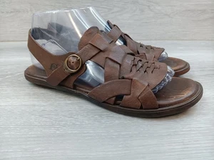 Born Cassia Women's 8 Brown Leather Ankle Strap Slingback Casual Comfort Shoes - Picture 1 of 10