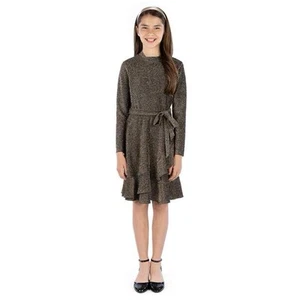 Speechless Kids Black Gold Glitter Knit Long Sleeve Party Dress Size 14 New - Picture 1 of 11