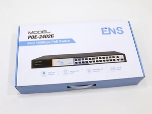 ENS 26 Ports PoE Switch, 24 PoE 250W, 1000 Mbps Unmanaged PoE Switch - Picture 1 of 5