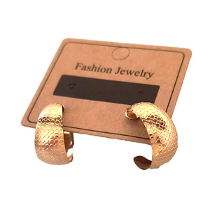 Nuevos aros de metal martillado dorado para mujer joyería de moda 3/4 pulgadas - Imagen 1 de 15