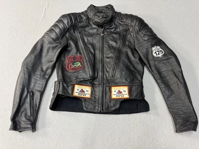 Vintage FirstGear Hein Gericke Leather Jacket Mens 46 Black US 129 Dragon 90s - Image 1 of 4