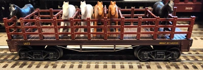 Lionel 1877 Horse CAR IN GOOD CONDITION IN ORIGINAL BOX, NICE. - Image 1 of 4