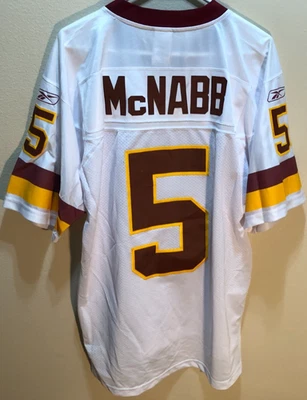 Camiseta branca costurada Donovan McNabb #5 Washington Redskins NFL Vintage Reebok M - Imagem 1 de 2