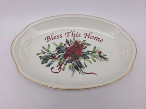 Lenox Winter Greetings "Bless This Home"Oval Platter - Picture 1 of 8