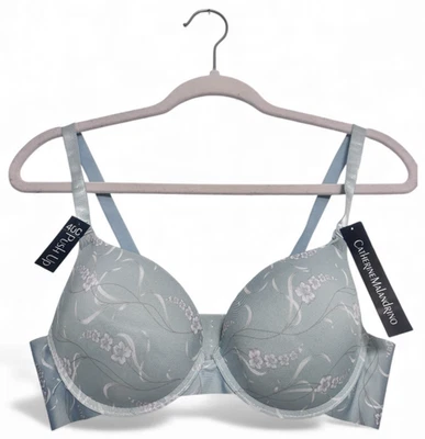Nuevo con etiquetas Sujetador Push Up con Aros Catherine Malandrino BR3-CM093X 40C Seafoam Gris Blanco Foto 1 de 4