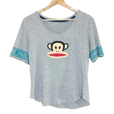 Винтажная женская футболка Y2K Paul Frank реглан большой логотип Julius Monkey - Изображение 1 из 4