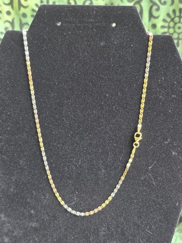 Collana Gucci Mariner ritorta argento sterling 925 tricolore nuova 16"