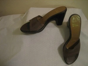 Stuart WeitzmanTaupe Microfiber  Open Toe Slides Sandals Size 7.5 M - Picture 1 of 1