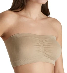 COOBIE PADDED SOFT SEAMLESS REMOVABLE PADS BANDEAU BRA #9002 NUDE ONE SIZE NEW! - Picture 1 of 2
