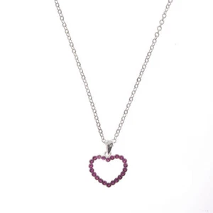 Swarovski Rhodium Plated Open Heart Crystal Pendant Necklace - MSRP $99.99 - Picture 1 of 1