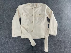 Joie Blazer Jacket Women Medium Beige Sport Coat Belted Suit Jacket N315 - Picture 1 of 10