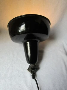antigua lámpara industrial esmalte lámpara colgante lámpara negro/blanco 25,5x30 cm  - Imagen 1 de 9