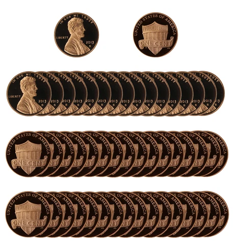 2013 Gem Proof Lincoln Memorial Cent Roll - 50 US Coins Cover