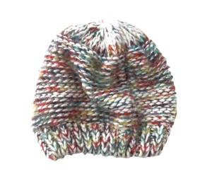 ANN TAYLOR LOFT MULTICOLOR STRIPE KNIT BEANIE HAT WOMEN'S OS ONE SIZE - Picture 1 of 3