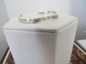 VTG Coleman Co Signed CCO Sterling Crushed Stone 925 Cuff Bracelet Story Teller - Picture 1 of 7
