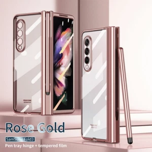 For Samsung Galaxy Z Fold5 Fold4 3 Folding Protection Case+Tempered Glass + Pen - Picture 1 of 24