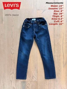 Levi's Denizen Jeans 23x22 Girl Kid Youth Slim Elastic Waist Adjustable Denim - Picture 1 of 9
