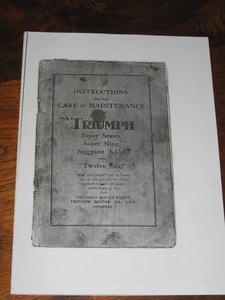 TRIUMPH Super Seven,7+8+9+Scorpion Twelve Six PHOTOCOPY - Picture 1 of 4