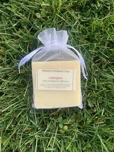 Lemongrass Soap All Natural Shea Butter Light Yellow 5 Oz Soap Bar - Picture 1 of 1