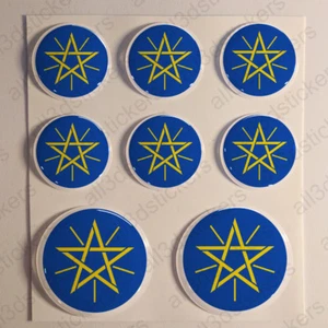 Pegatinas Etiopía Escudo de armas Gel Cúpula Resina 3D Etiopía Vinilo Adhesivo Calcomanías - Imagen 1 de 1