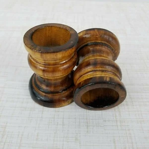 Two New Wood Candlesticks, Handcrafted Finish Rustic Country Christmas Gift - Picture 1 of 6