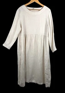 Sauths Lagen look oversized linen midi dress oversized beachy sz XL - Picture 1 of 7
