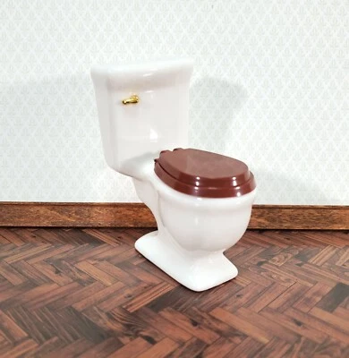 Dollhouse Toilet Plain White Ceramic for Bathroom 1:12 Scale Miniature - Image 1 of 3