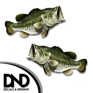 Largemouth Bass - Calcomanía de pescado pesca caza parachoques pegatina "JUEGO DE 5 pulgadas" F-0330 D& - Imagen 1 de 1