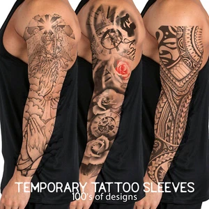 Temporary Tattoo Sleeve Full Arm Waterproof Transfer Realistic Sticker Halloween - Picture 1 of 34
