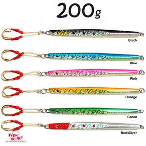 Fish WOW! 200g Fishing Speed Jigs 7oz Vertical Trolling knife bait lure Hook lot - Picture 1 of 22