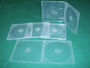 100 PZ 5MM ULTRA SLIM CLEAR DOPPIO CD/DVD CUSTODIE POLI JS111 - Foto 1 di 1
