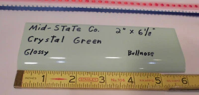 1 pc. "Verde cristal: azulejo de nariz de toro de cerámica brillante de 2"" X 6"" de MID-STATE, NOS" Foto 1 de 4
