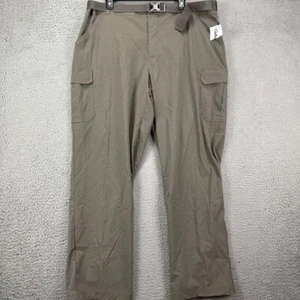 Cabelas Cargo Pants Men 40X32 Grey Classic Fit Hiking Fishing Outdoor Belted NEW - Picture 1 of 11