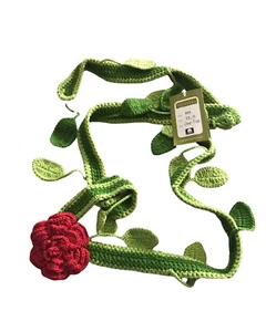 Unique Crochet Knit Multicolor  Scarf Handmade Rose Vine - Picture 1 of 4