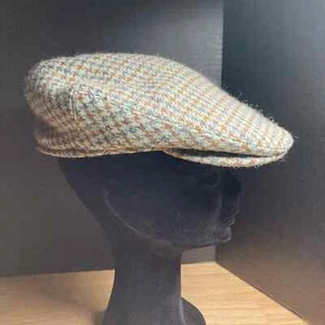 The National Trust 7 1/8 Beige Brown Tweed 100% Wool Hat made in the UK - Picture 1 of 6