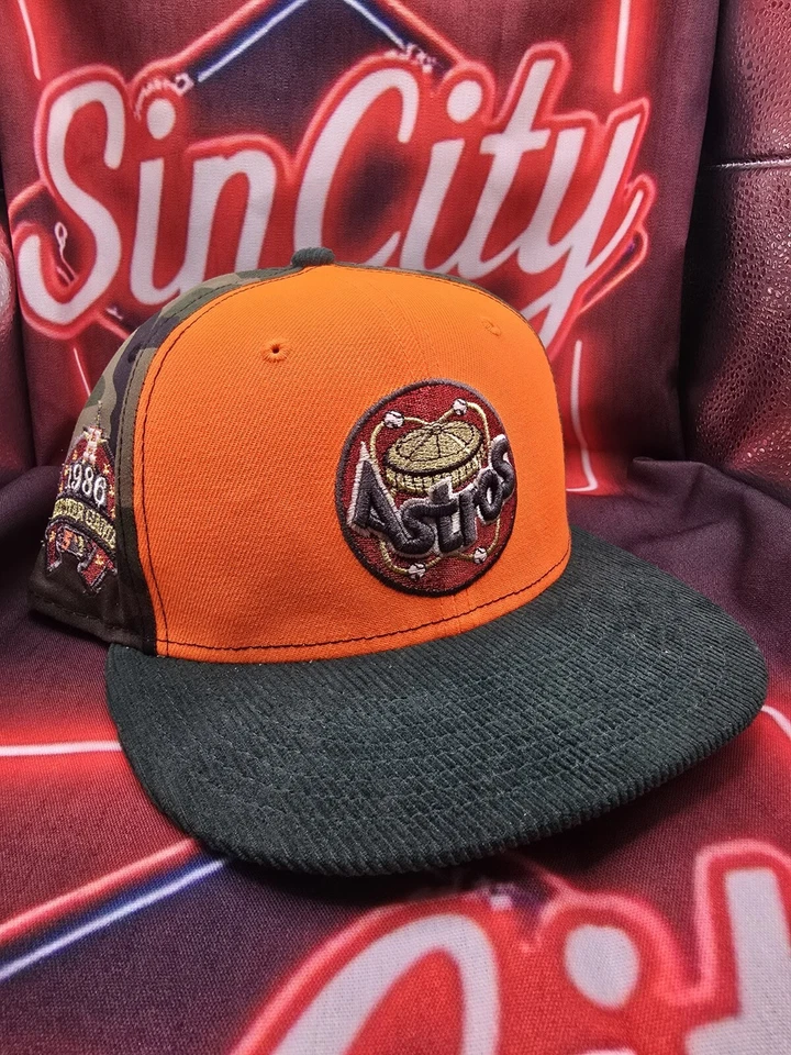Houston Astros New Era Corduroy Brim Camo 1986 All-star Patch Fitted Hat 7 3/8 - Image 1 of 4