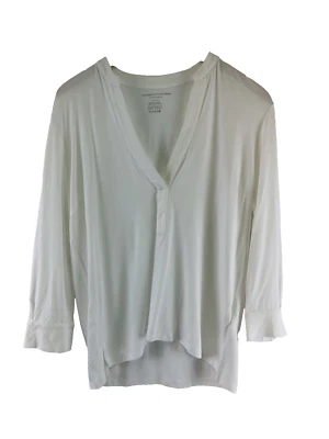 Camiseta Majestic Filatures Deluxe Top Blanca Tacto Suave Cuello Pullover Pequeña Nueva Foto 1 de 4