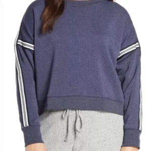 Neu mit Etikett J. Crew kurz geschnittenes Damen-Sweatshirt Größe Large blau - Bild 1 von 11