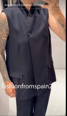 ZARA NEW WOMAN LINEN BLEND VEST ZW COLLECTION BLACK XS-XL  8158/586/800 - Image 1 of 4