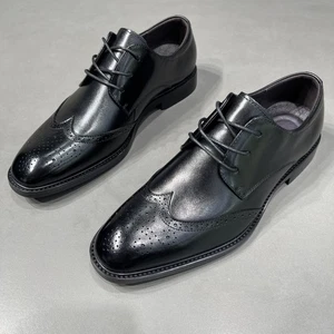 Zapatos formales de negocios de caña baja británicos de cuero con brogue informales de cuero de vaca para hombre - Imagen 1 de 11