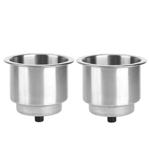 2Pcs Silver Stainless Steel Beverage Rack Bottle Holders Cup Stand For Boat - Picture 1 of 13