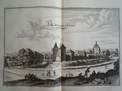 Château Irrois Yrouerre Yonne Topographia Galliae EA Merian Kupferstich 1655 - Bild 1 von 3