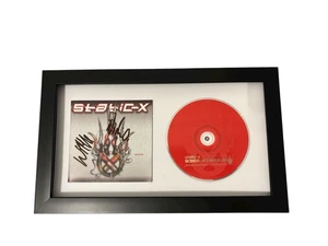 STATIC-X SIGNED AUTOGRAMM x2 MASCHINE GERAHMT & MATTIERT CD WAYNE STATIC +1 - Bild 1 von 4
