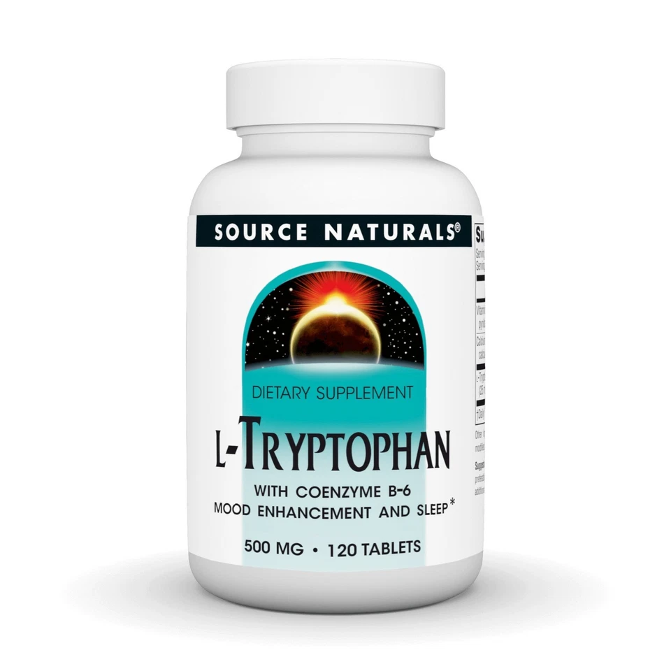 Source Naturals, Inc. L-triptofano 500mg com coenzima B6 120 comprimidos - Imagem 1 de 1